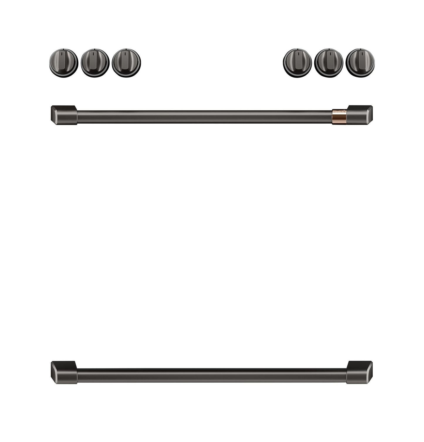Café Front Control Induction Knobs and Handles - Brushed Black - CXFCHHKPMBT-KT