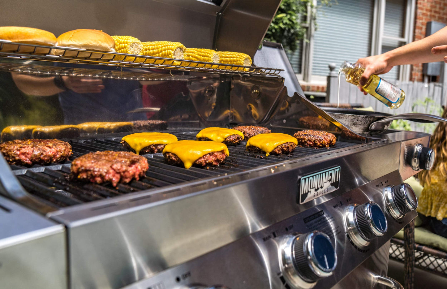 Monument Grills 4-Burner Propane Gas Grill, Side Sear, Thermometer – B071W7HY4M