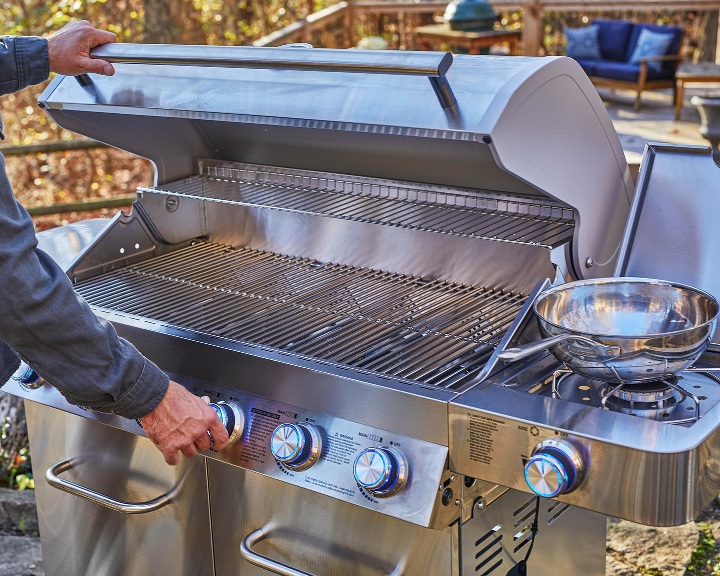 Monument Grills 6-Burner Stainless Steel Propane Gas Grill with Side Burner & Rotisserie - B07CKL654H