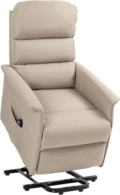 HOMCOM Power Lift Recliner Chair for Elderly, Easy Assembly, Fabric Lift Chair for Adults, Recliner Sofa with Remote Control, Side Pockets for Living Room, Gray - B07Y99CJJF-1