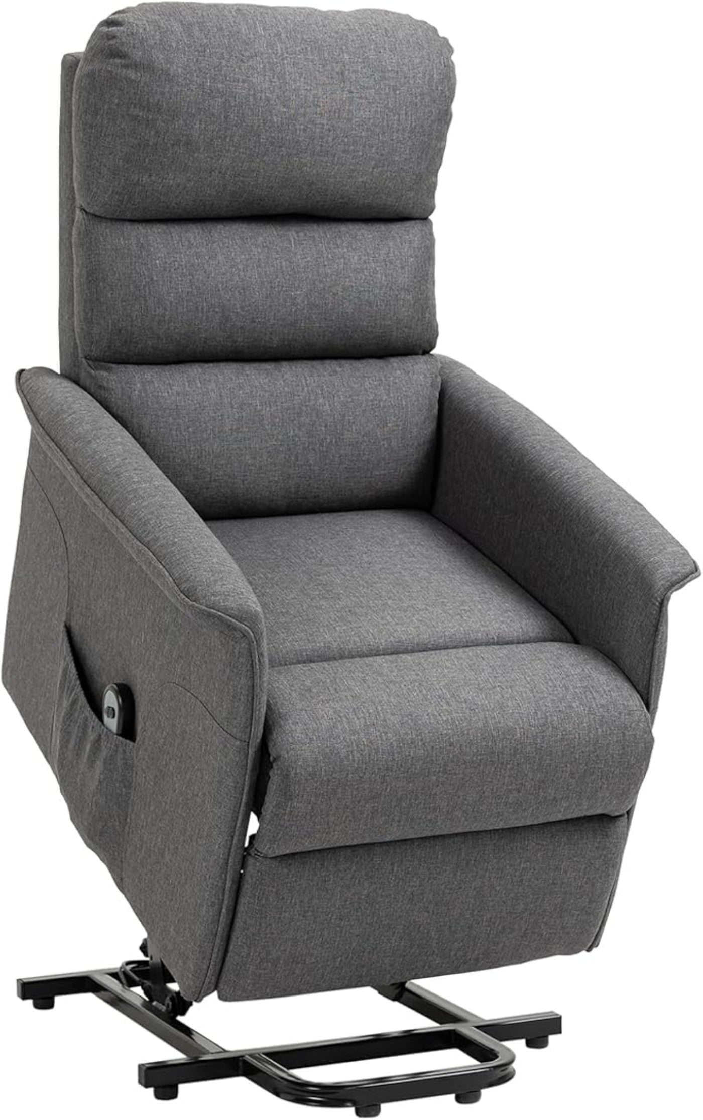 HOMCOM Power Lift Recliner Chair for Elderly, Easy Assembly, Fabric Lift Chair for Adults, Recliner Sofa with Remote Control, Side Pockets for Living Room, Gray - B07Y99CJJF-1