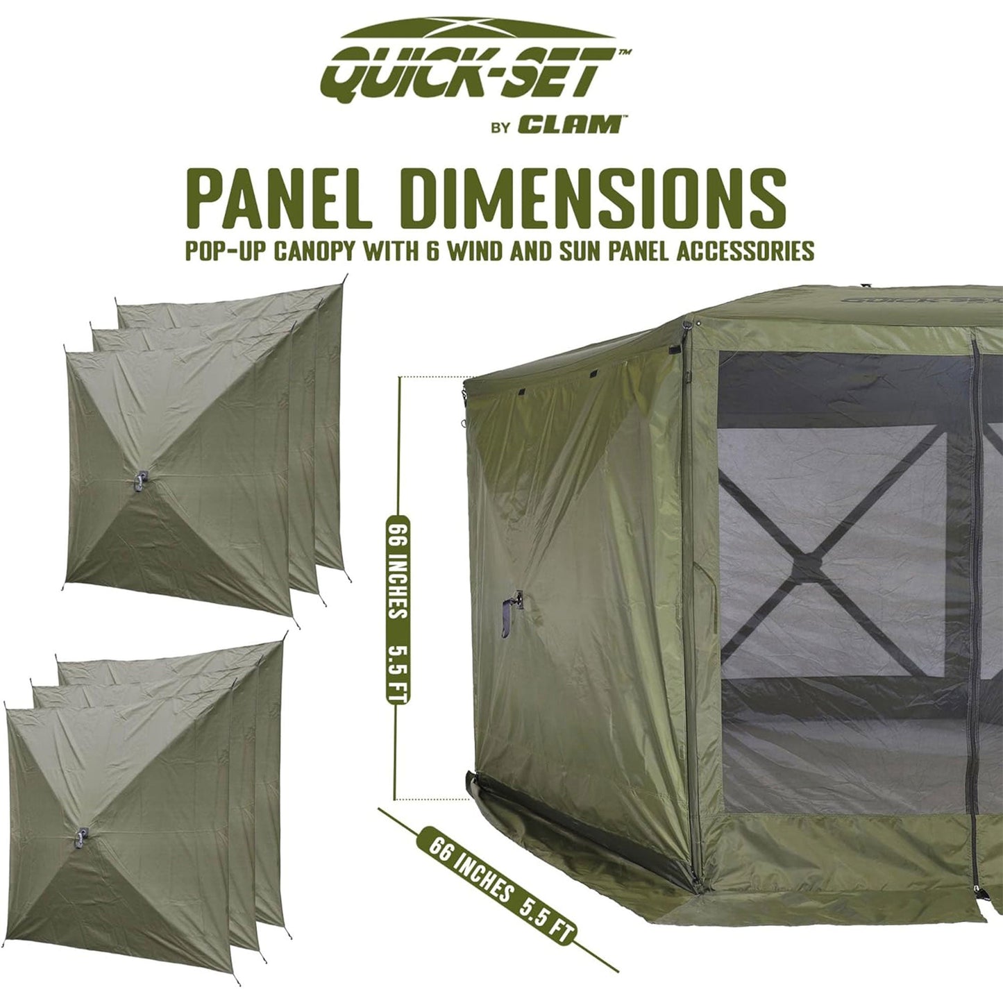 CLAM Quick-Set Escape Portable Outdoor Gazebo Canopy Shelter and 6 Wind Panels - 113924