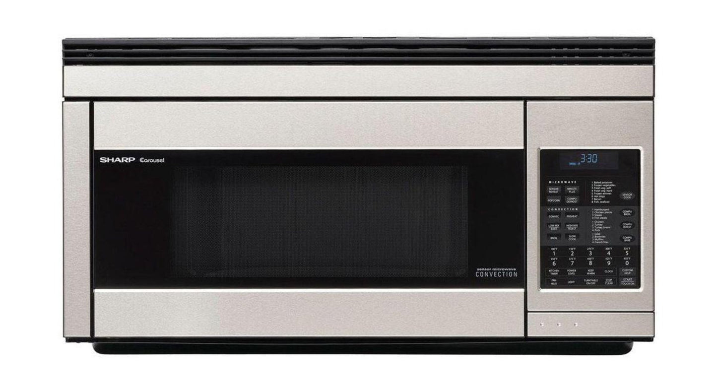 SHARP 1.1 cu. ft. 850W Sharp Stainless Steel Over-the-Range Convection Microwave Oven - R1874TY-KT