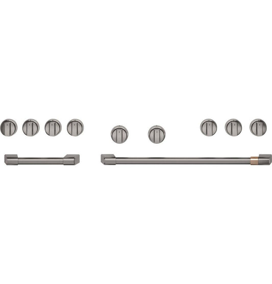 CAFE Café 48" Brushed Black Handle &amp; Knob Set for Pro Range and Rangetop - CXPR8HKPTBT-KT