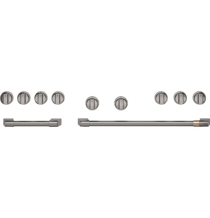 CAFE Café 48" Brushed Black Handle &amp; Knob Set for Pro Range and Rangetop - CXPR8HKPTBT-KT
