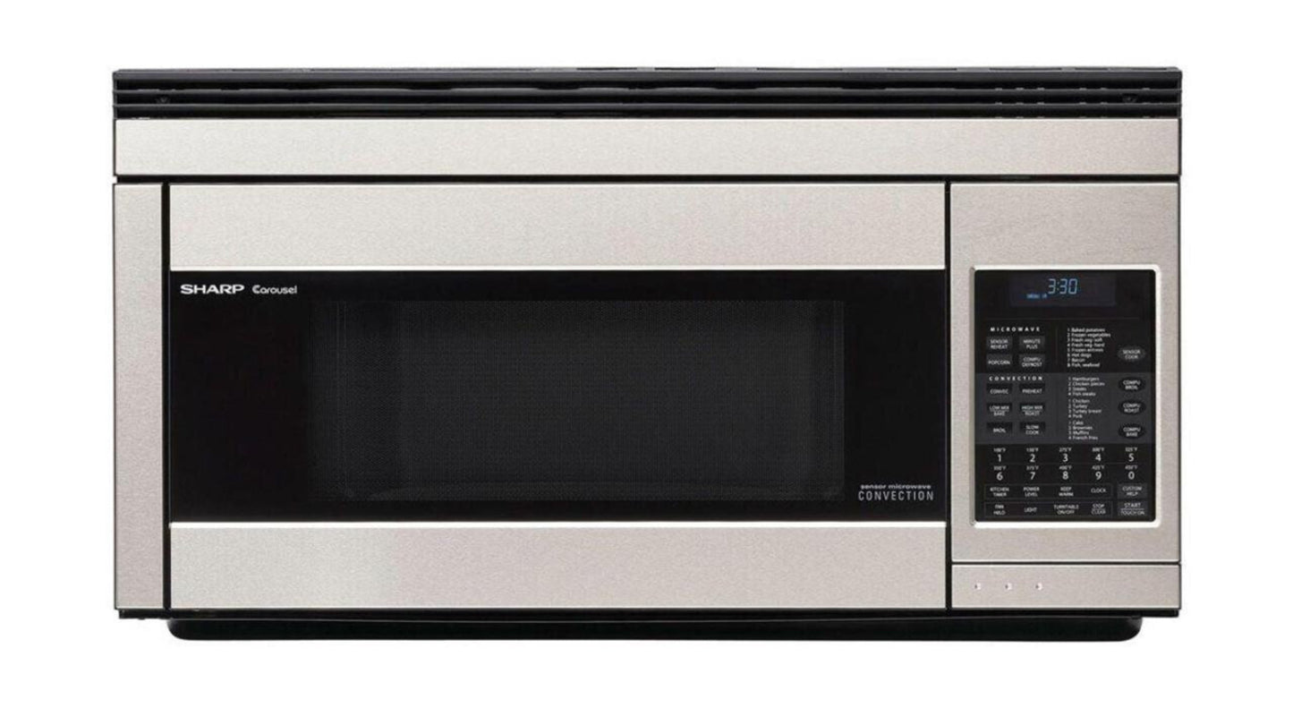 SHARP 1.1 cu. ft. 850W Sharp Stainless Steel Over-the-Range Convection Microwave Oven - R1874TY-KT