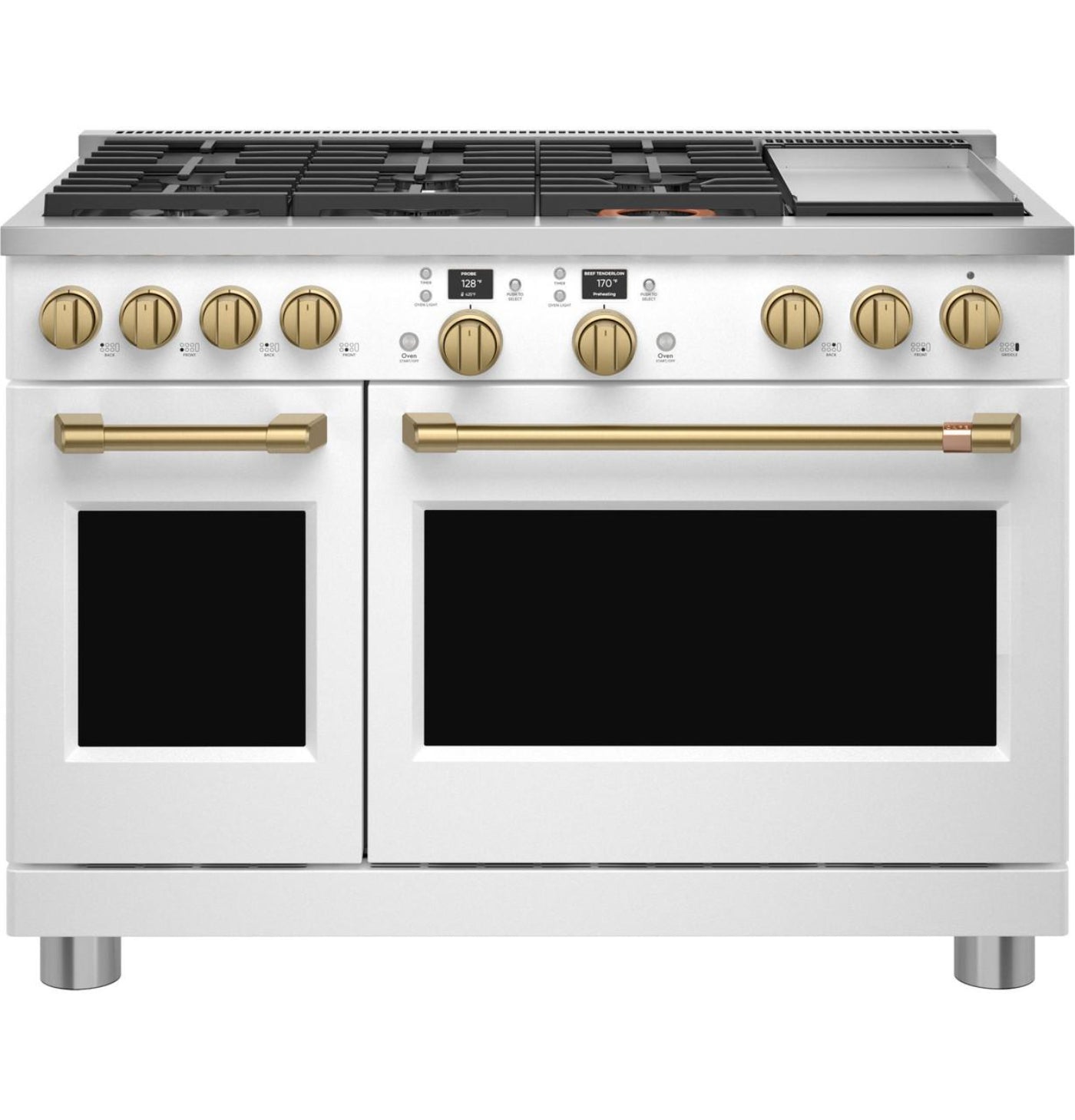 CAFE Café(TM) 48" Brushed Brass Handle & Knob Set for Pro Range and Rangetop - CXPR8HKPTCG-KT