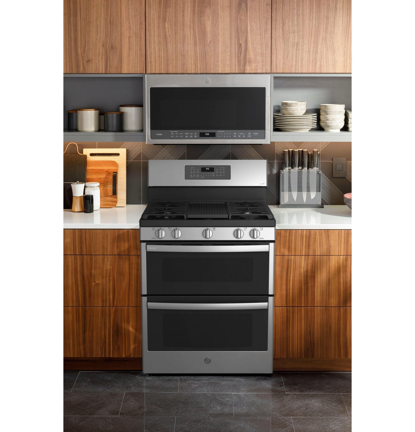 GE APPLIANCES PGB965YPFS GE Profile(TM) 30" Free-Standing Gas Double Oven Convection Fingerprint Resistant Range with No Preheat Air Fry -  PGB965YPFS