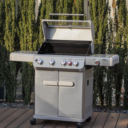 Monument Grills 4-Burner Propane Gas Grill, 62,000 BTU, Side Burner, Infrared Tech, Mesa415BZ with BBQ Cover - B0CWL8YL4V
