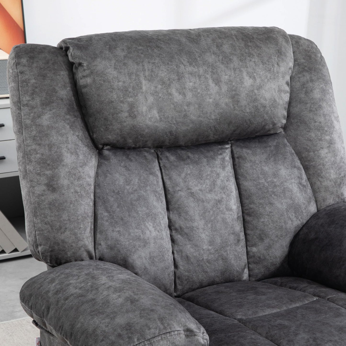 HomCom Rocker Recliner Chair for Living Room, Fabric Reclining Chair with Cushion, Rocking Chair - B0CYKFGCYV