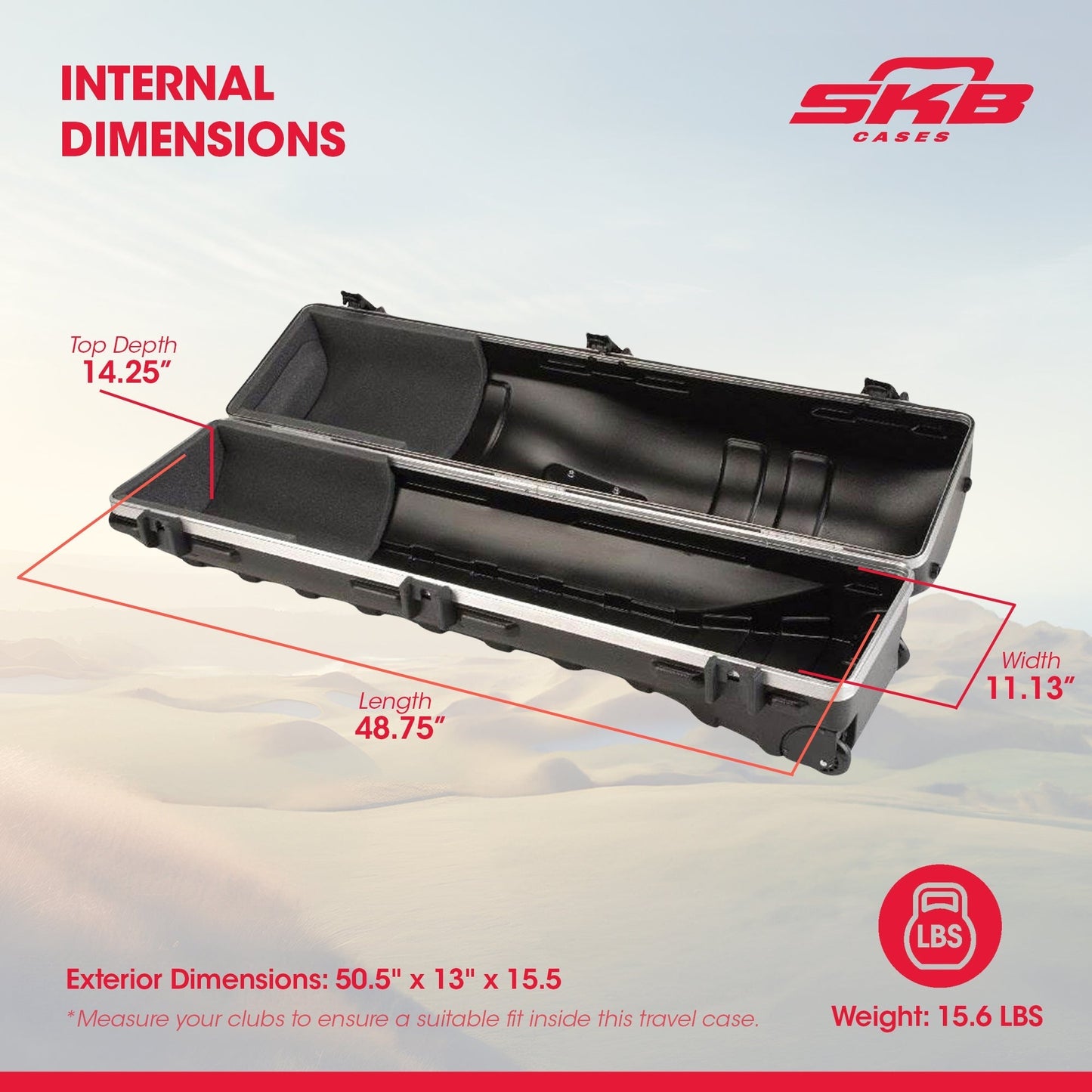 SKB Cases ATA Deluxe Standard Hard Plastic Storage Wheeled Golf Bag Travel Case  - 93190