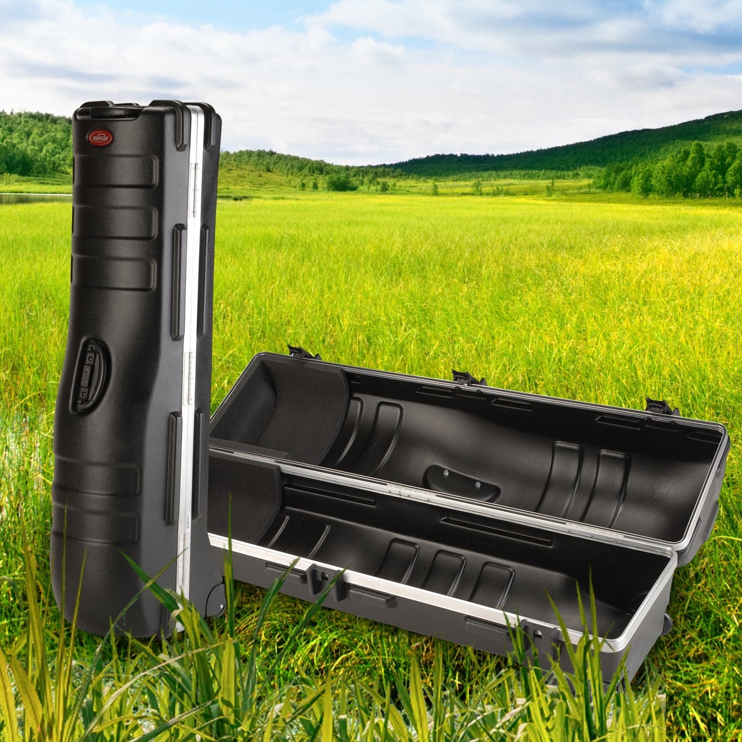 SKB Cases Deluxe ATA Hard Plastic Storage Wheeled Cart Golf Bag Travel Case - 93193