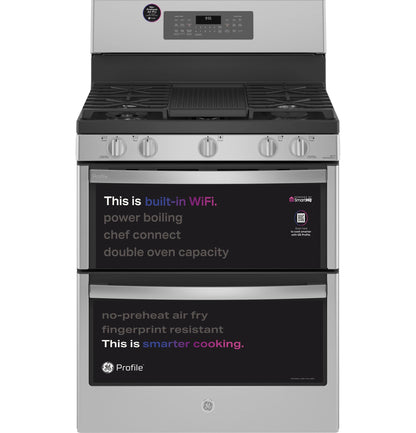 GE APPLIANCES PGB965YPFS GE Profile(TM) 30" Free-Standing Gas Double Oven Convection Fingerprint Resistant Range with No Preheat Air Fry -  PGB965YPFS