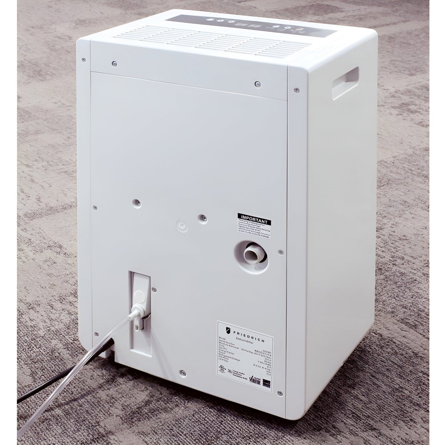 Friedrich 50 Pint Capacity Energy Star Certified Dehumidifier with 15-Inch Built-In Drain Pump -  D50B1B
