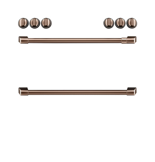 Café Front Control Induction Knobs and Handles - Brushed Copper - CXFCHHKPMCU-KT