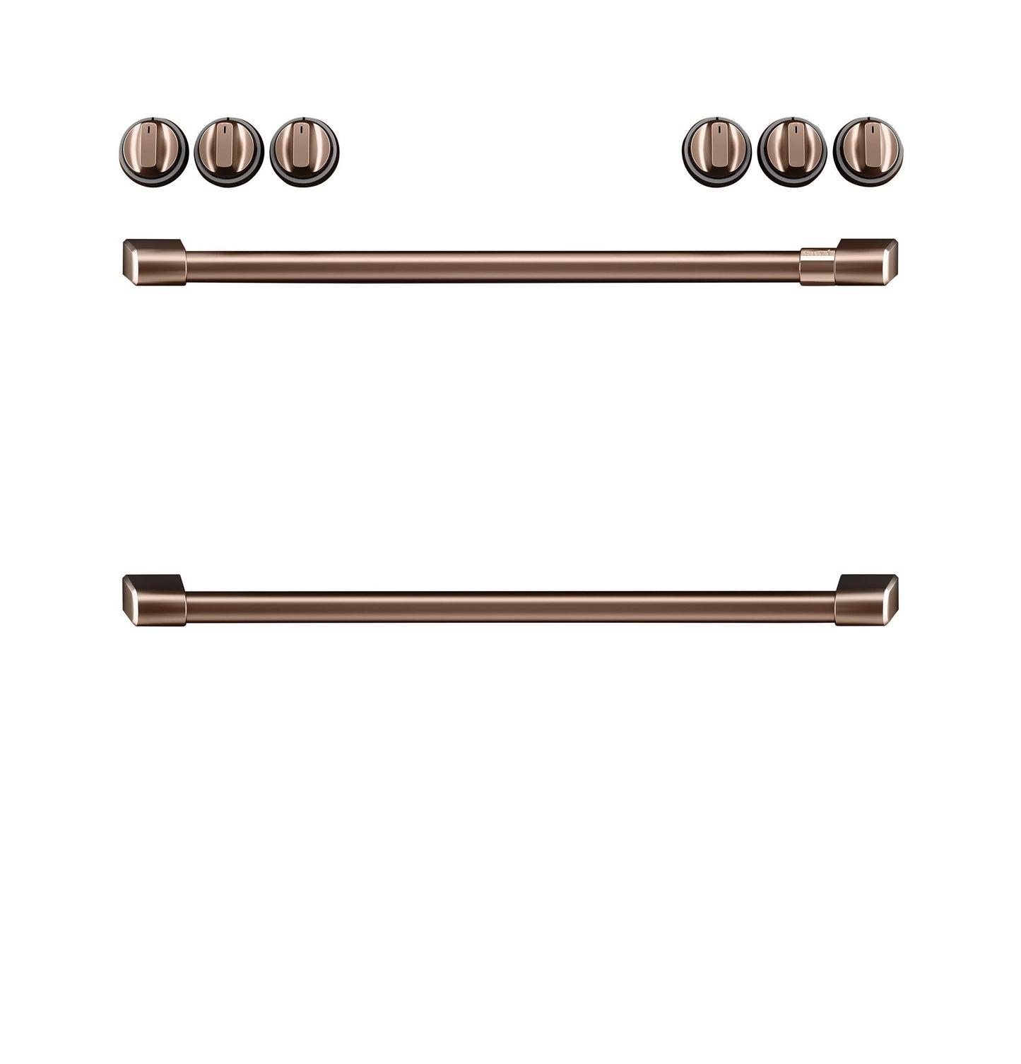Café Front Control Induction Knobs and Handles - Brushed Copper - CXFCHHKPMCU-KT