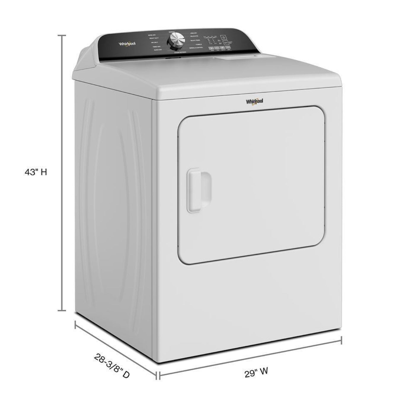 WHIRLPOOL WGD6150PW 7.0 Cu. Ft. Whirlpool® Top Load Gas Dryer with Moisture Sensor - WGD6150PW-KT