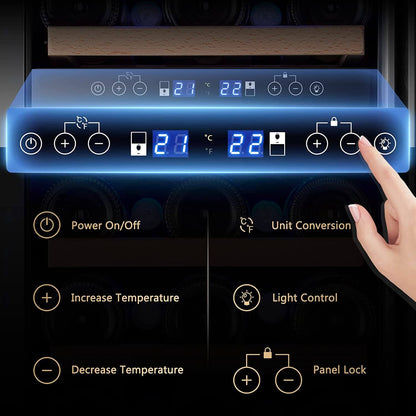 Bodega cooler 15 Inch Wine Cooler 28 Bottle Dual Zone Wine Refrigerator ‎- JC-85B-WIFI