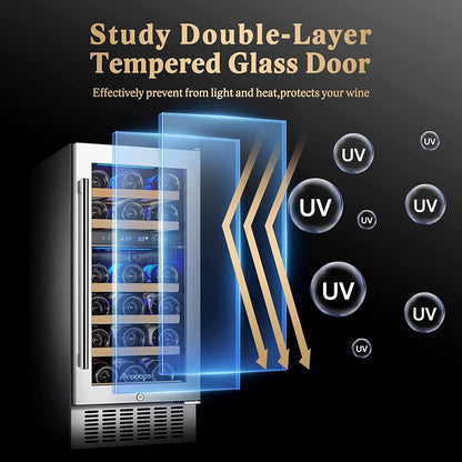 Bodega cooler 15 Inch Wine Cooler 28 Bottle Dual Zone Wine Refrigerator ‎- JC-85B-WIFI