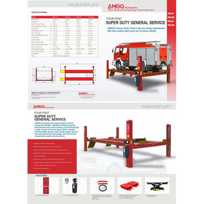 AMGO PRO-30E Heavy-Duty 30,000 lbs 4 Post Lift - PRO-30E