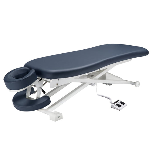 Master Massage 29” TheraMaster Flat PowerLift Electric Massage Table - Royal Blue 10136