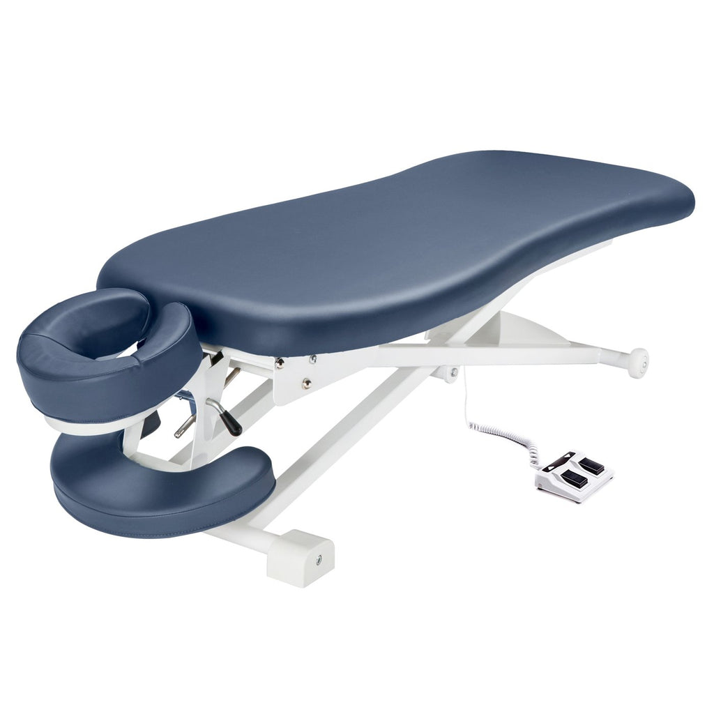 Master Massage 29” TheraMaster Flat PowerLift Electric Massage Table - Royal Blue 10136