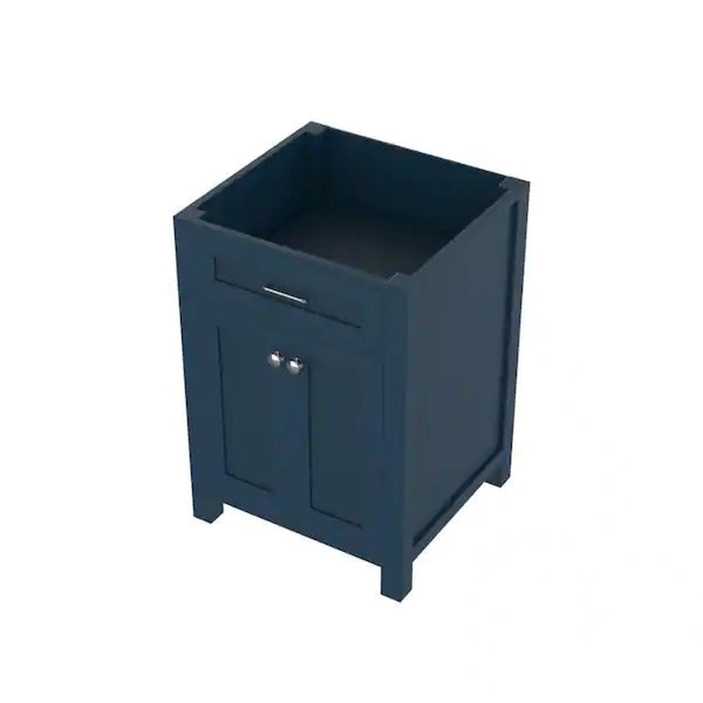 Alya Bath Norwalk 24" Single Blue Freestanding Bathroom Vanity With Brushed Nickel Edge Handles - HE-101-24-B - Backyard Provider
