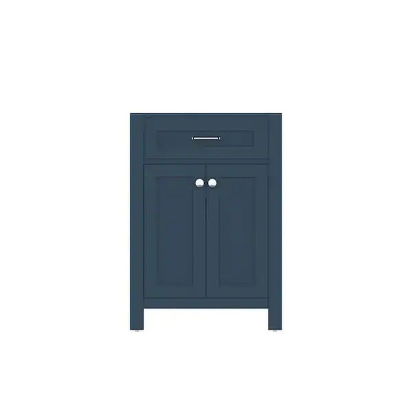 Alya Bath Norwalk 24" Single Blue Freestanding Bathroom Vanity With Brushed Nickel Edge Handles - HE-101-24-B - Backyard Provider