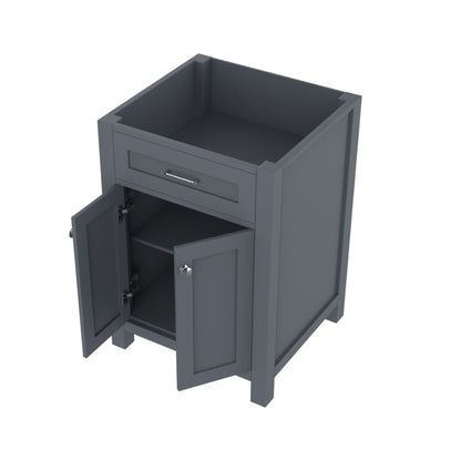 Alya Bath Norwalk 24" Single Gray Freestanding Bathroom Vanity With Brushed Nickel Edge Handles - HE-101-24-G - Backyard Provider
