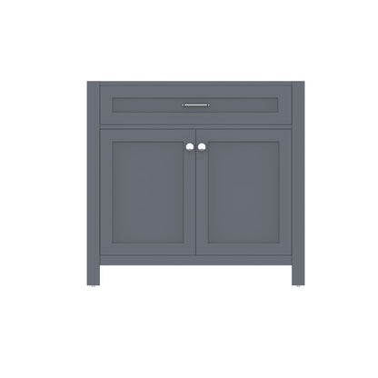 Alya Bath Norwalk 36" Single Gray Freestanding Bathroom Vanity With Brushed Nickel Edge Handles - HE-101-36-G - Backyard Provider