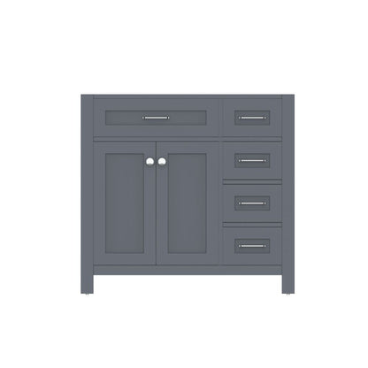 Alya Bath Norwalk  36" Single Gray Freestanding Bathroom Vanity with Drawer and Brushed Nickel Edge Handles - HE-101-36-DR-G - Backyard Provider