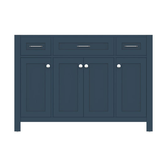 Alya Bath Norwalk 48" Single Blue Freestanding Bathroom Vanity With Brushed Nickel Edge Handles - HE-101-48-B - Backyard Provider