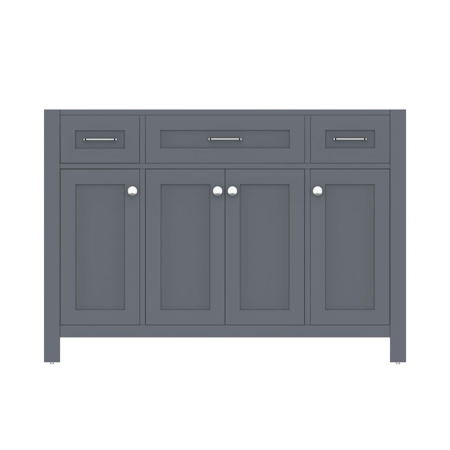 Alya Bath Norwalk 48" Single Gray Freestanding Bathroom Vanity With Brushed Nickel Edge Handles - HE-101-48-G - Backyard Provider
