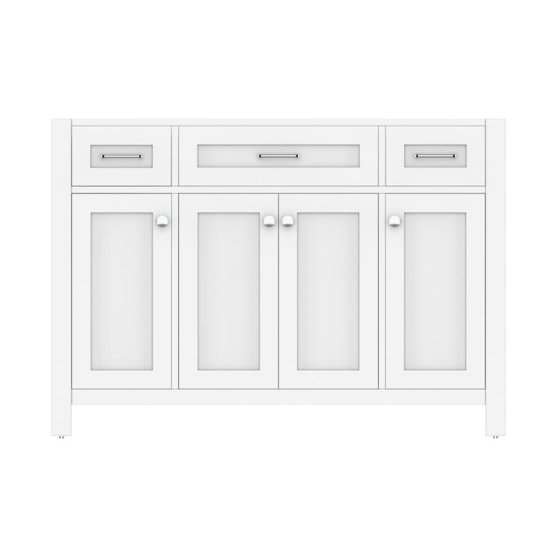 Alya Bath Norwalk 48" Single White Freestanding Bathroom Vanity With Brushed Nickel Edge Handles - HE-101-48-W - Backyard Provider