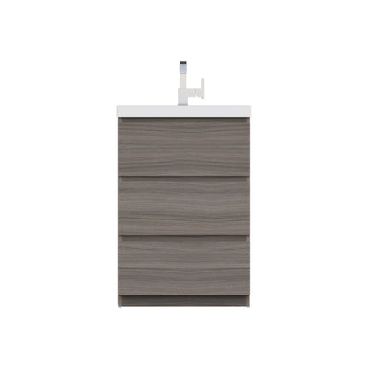 Alya Bath Paterno 24" Single Gray Modern Freestanding Bathroom Vanity With Acrylic Top and Integrated Sink - AB-MOA24-G - Backyard Provider