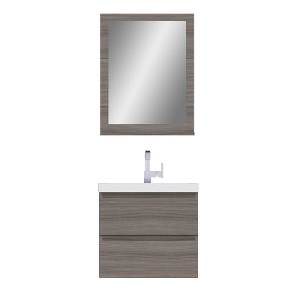 Alya Bath Paterno 24" Single Gray Modern Wall Mounted  Bathroom Vanity With Acrylic Top and Integrated Sink - AB-MOF24-G - Backyard Provider