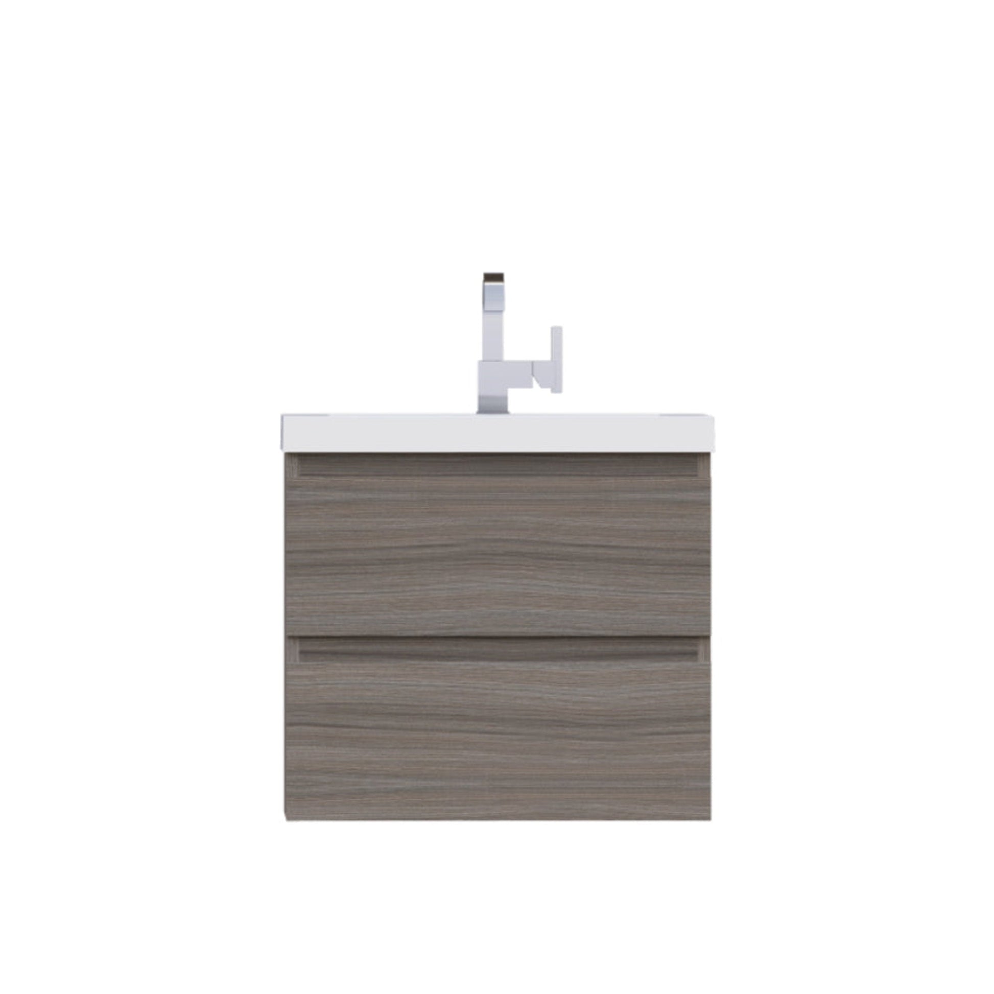 Alya Bath Paterno 24" Single Gray Modern Wall Mounted  Bathroom Vanity With Acrylic Top and Integrated Sink - AB-MOF24-G - Backyard Provider
