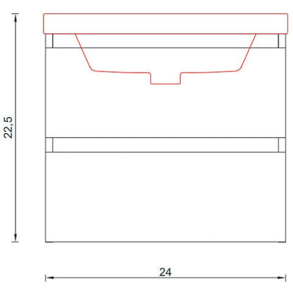 Alya Bath Paterno 24" Single Rosewood Modern Wall Mounted  Bathroom Vanity With Acrylic Top and Integrated Sink - AB-MOF24-RW - Backyard Provider
