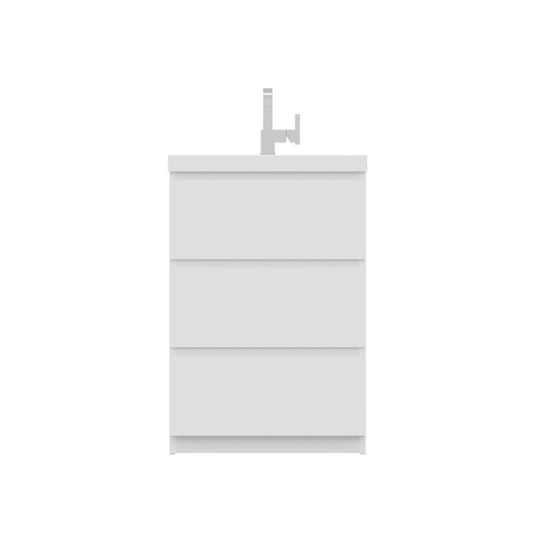 Alya Bath Paterno 24" Single White Modern Freestanding Bathroom Vanity With Acrylic Top and Integrated Sink - AB-MOA24-W - Backyard Provider