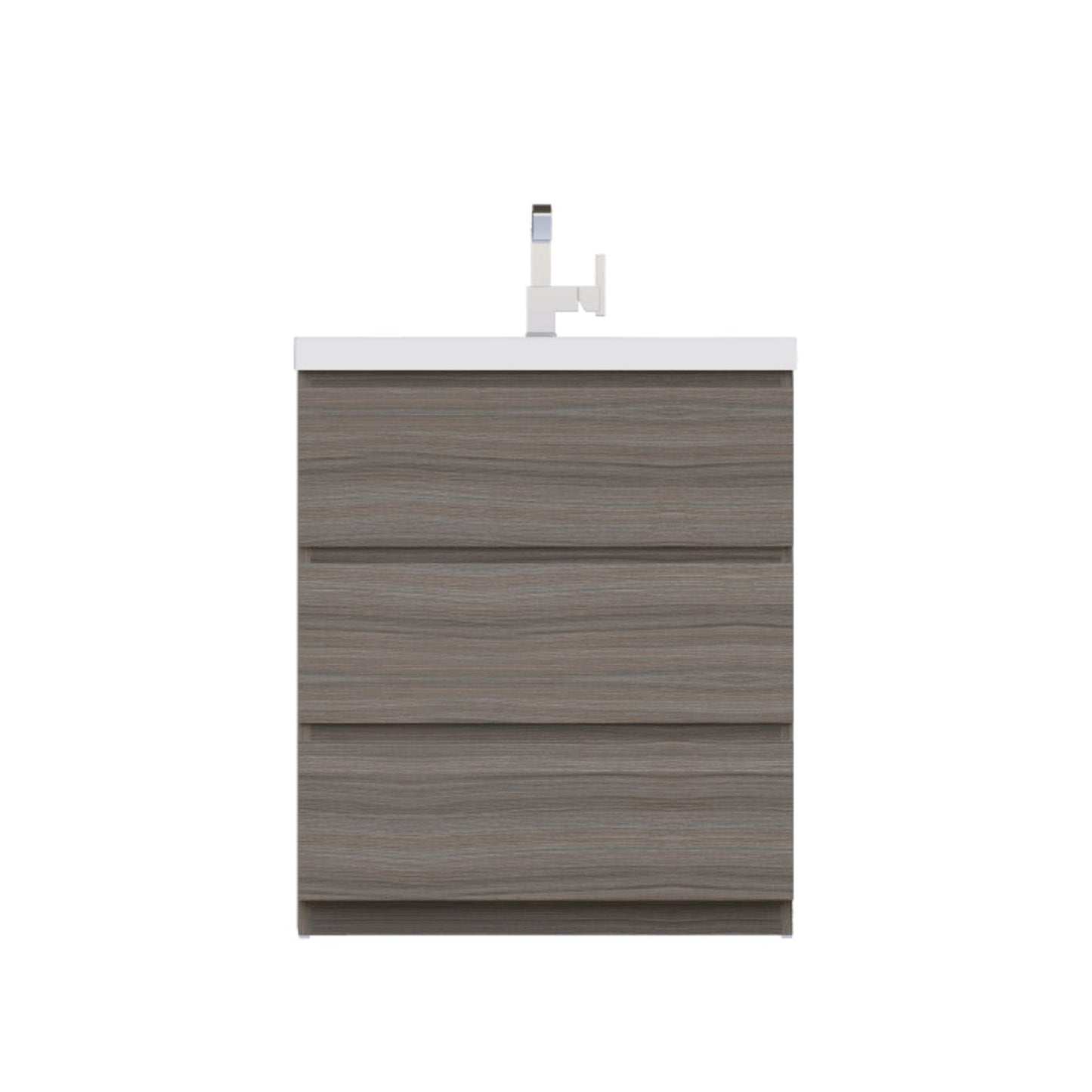 Alya Bath Paterno 30" Single Gray Modern Freestanding  Single Bathroom Vanity With Acrylic Top and Integrated Sink - AB-MOA30-G - Backyard Provider