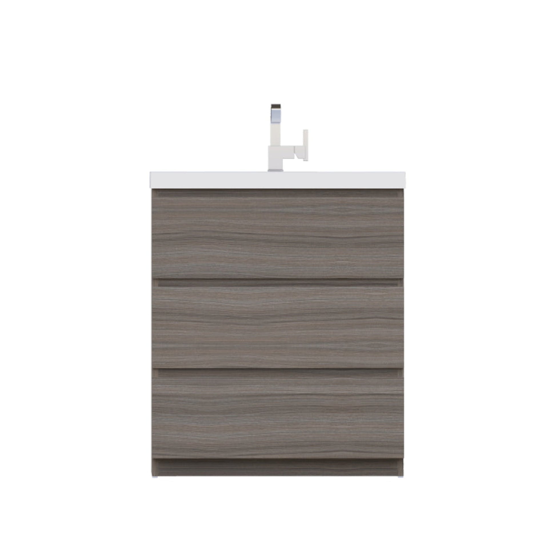 Alya Bath Paterno 30" Single Gray Modern Freestanding  Single Bathroom Vanity With Acrylic Top and Integrated Sink - AB-MOA30-G - Backyard Provider