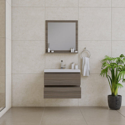 Alya Bath Paterno 30" Single Gray Wall Mounted  Bathroom Vanity With Acrylic Top and Integrated Sink - AB-MOF30-G - Backyard Provider