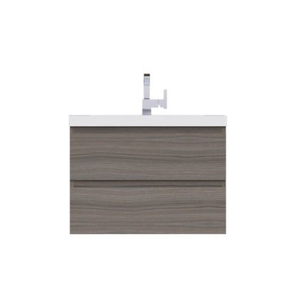 Alya Bath Paterno 30" Single Gray Wall Mounted  Bathroom Vanity With Acrylic Top and Integrated Sink - AB-MOF30-G - Backyard Provider