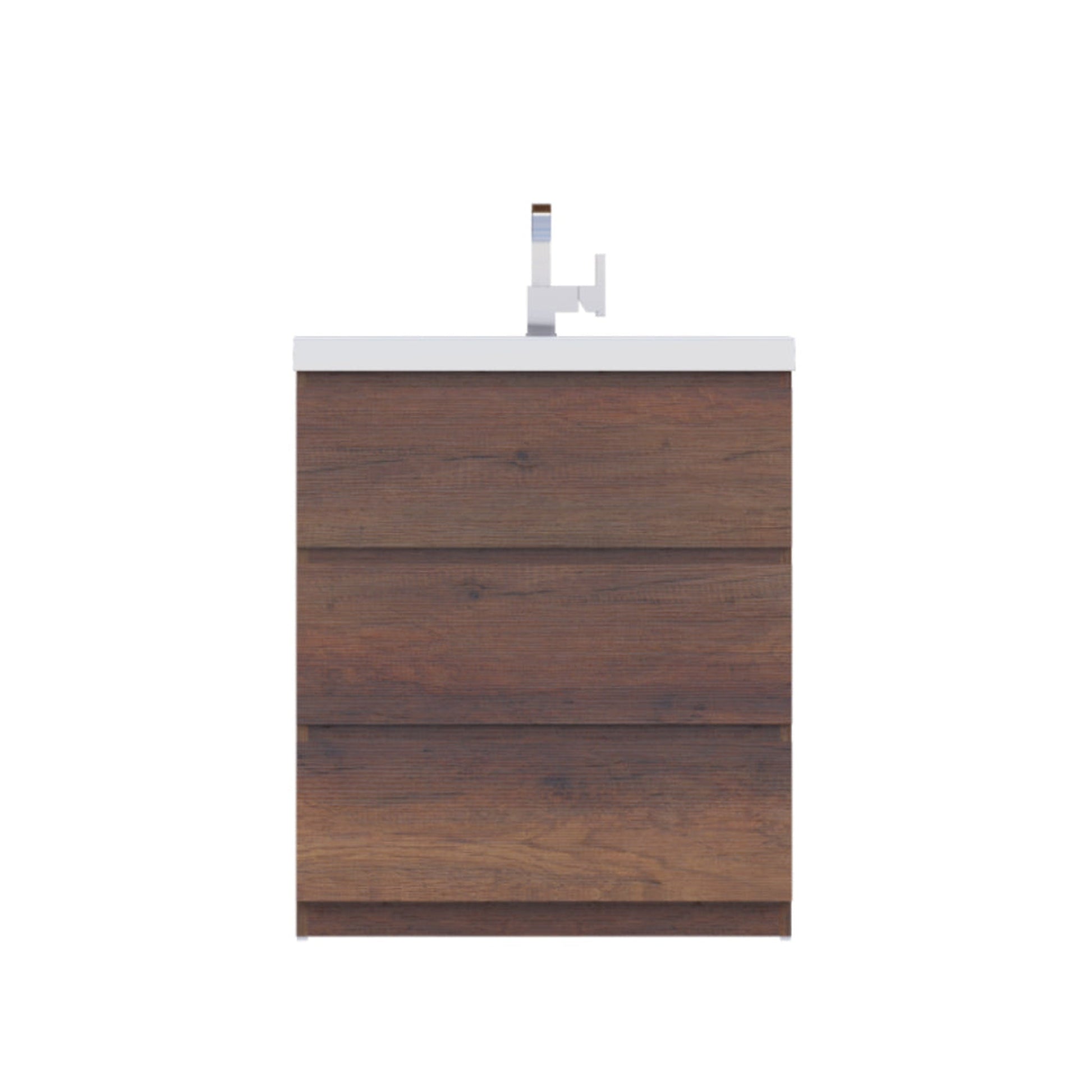 Alya Bath Paterno 30" Single Rosewood  Modern Freestanding  Bathroom Vanity With Acrylic Top and Integrated Sink - AB-MOA30-RW - Backyard Provider