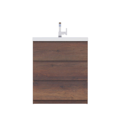 Alya Bath Paterno 30" Single Rosewood  Modern Freestanding  Bathroom Vanity With Acrylic Top and Integrated Sink - AB-MOA30-RW - Backyard Provider