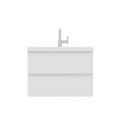 Alya Bath Paterno 30" Single White Modern Wall Mounted  Bathroom Vanity With Acrylic Top and Integrated Sink - AB-MOF30-W - Backyard Provider