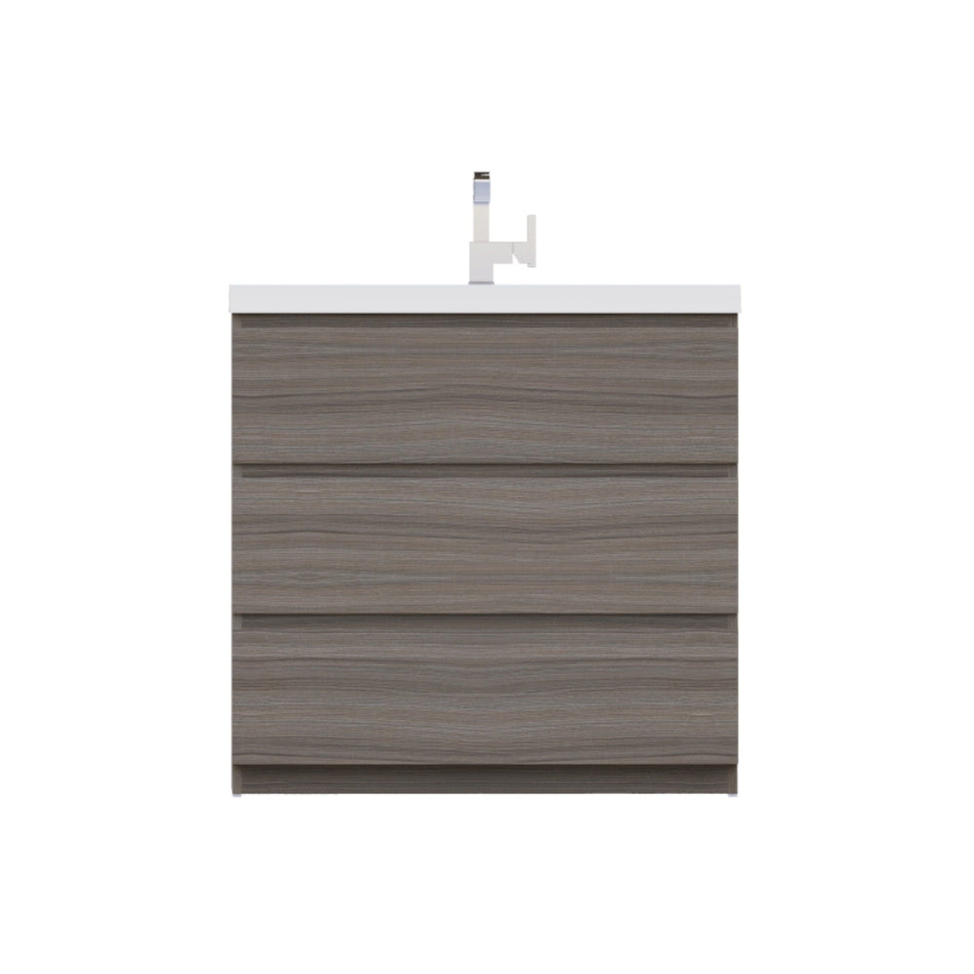 Alya Bath Paterno 36" Single Gray Modern Freestanding  Bathroom Vanity With Acrylic Top and Integrated Sink - AB-MOA36-G - Backyard Provider