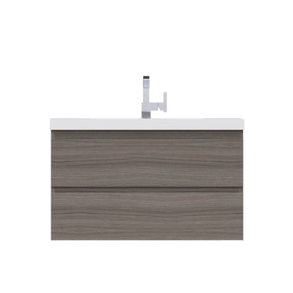 Alya Bath Paterno 36" Single Gray Modern Wall Mounted  Bathroom Vanity With Acrylic Top and Integrated Sink - AB-MOF36-G - Backyard Provider