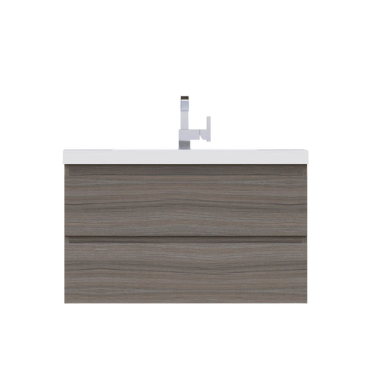 Alya Bath Paterno 36" Single Gray Modern Wall Mounted  Bathroom Vanity With Acrylic Top and Integrated Sink - AB-MOF36-G - Backyard Provider