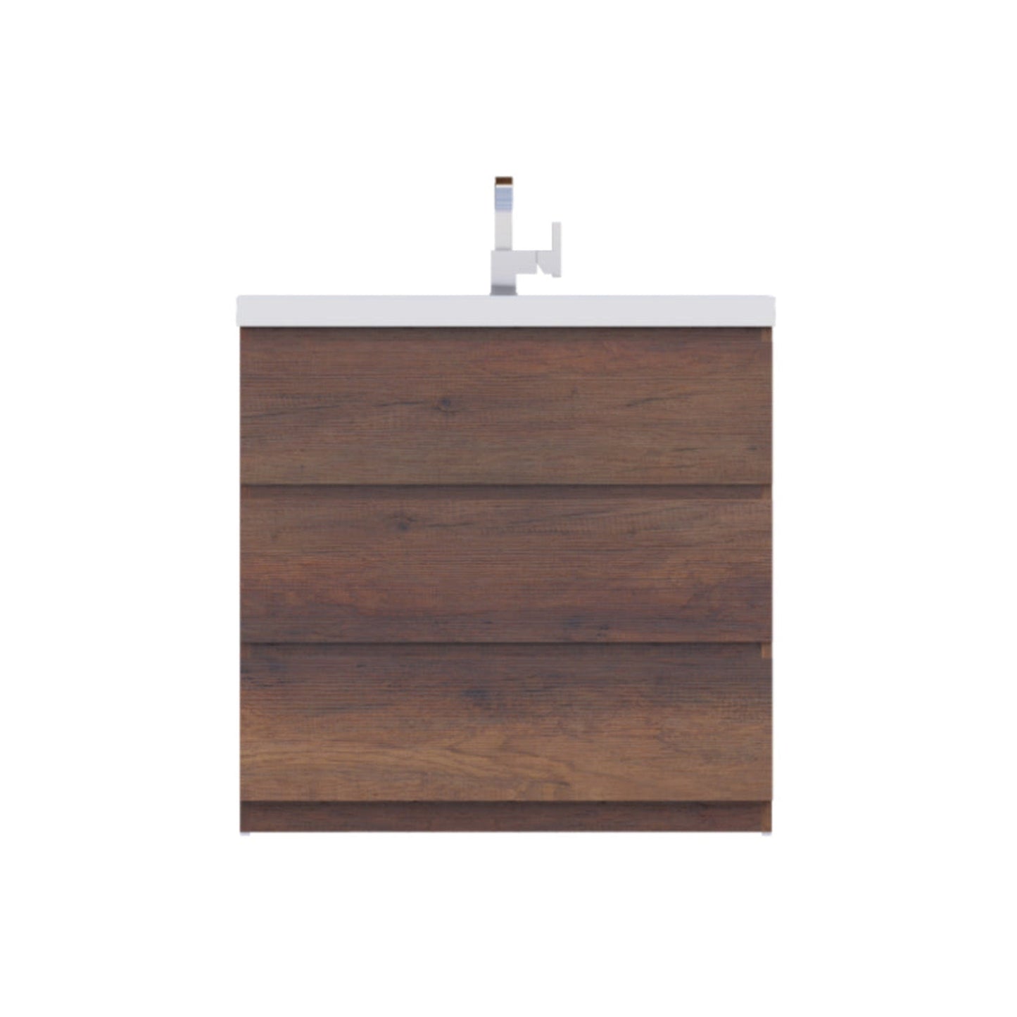 Alya Bath Paterno 36" Single Rosewood  Modern Freestanding  Bathroom Vanity With Acrylic Top and Integrated Sink - AB-MOA36-RW - Backyard Provider